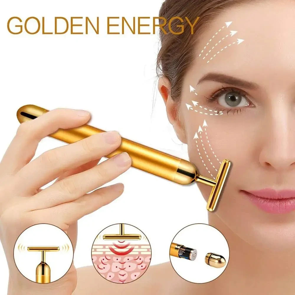 24k Gold Vibrating Face Roller