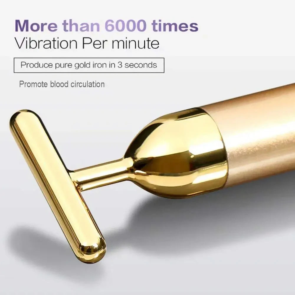 24k Gold Vibrating Face Roller