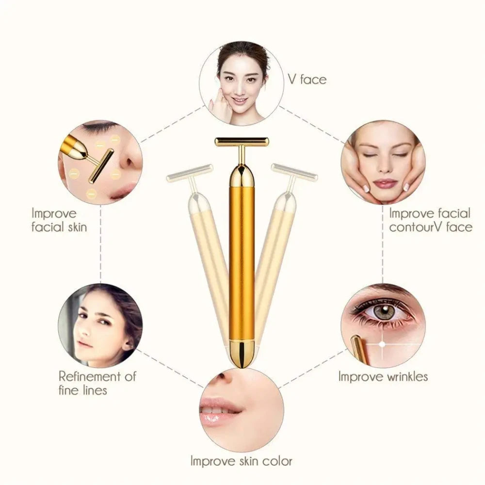 24k Gold Vibrating Face Roller
