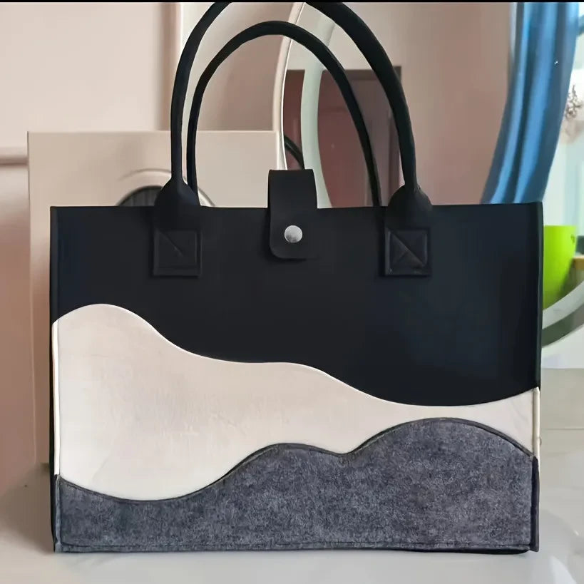 Striped Canvas Tote Bag