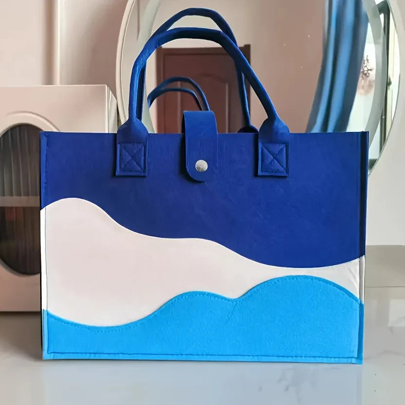 Striped Canvas Tote Bag